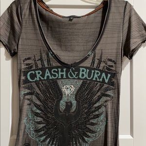 Crash and burn Tee. Size S